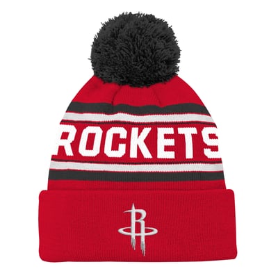  Houston Rockets Outerstuff Backboard Jacquard Cuffed Knit Hat with Pom  - Red