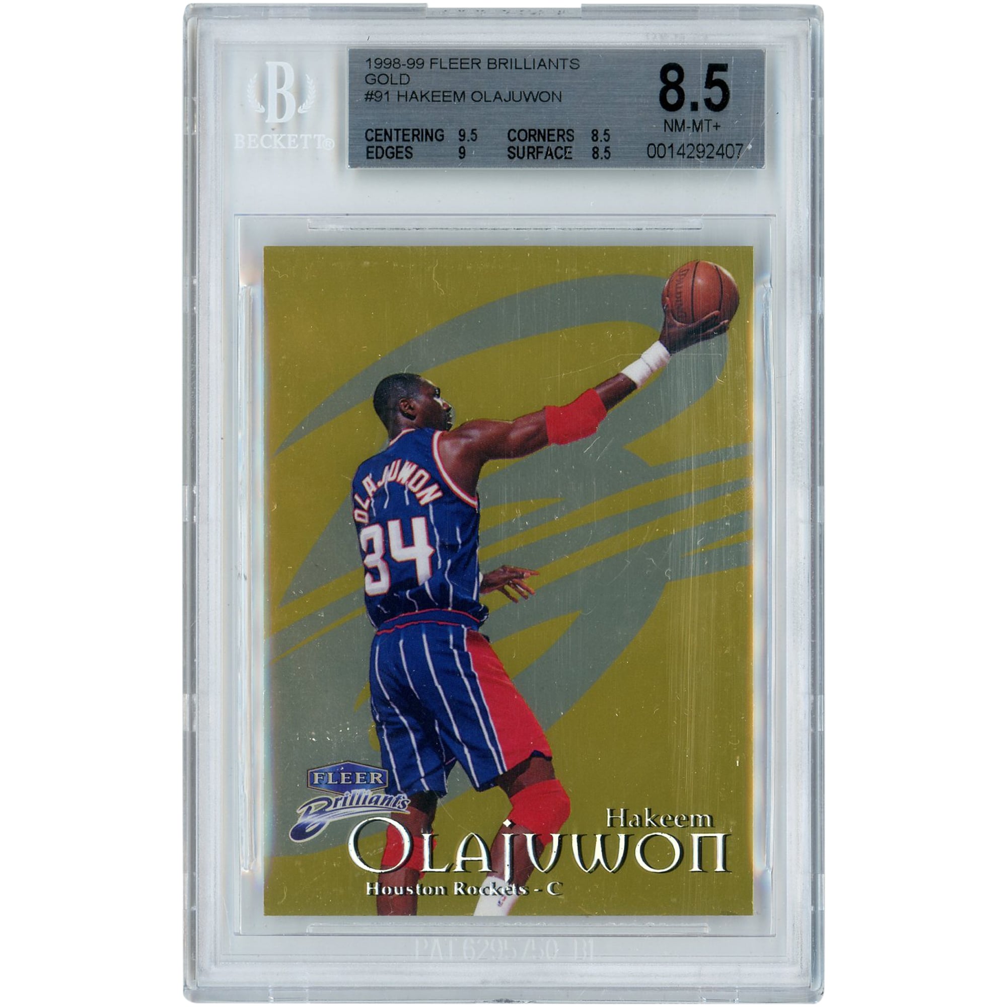 Hakeem Olajuwon NBA 1998-99 Topps Finest Non-Protected Refractor 