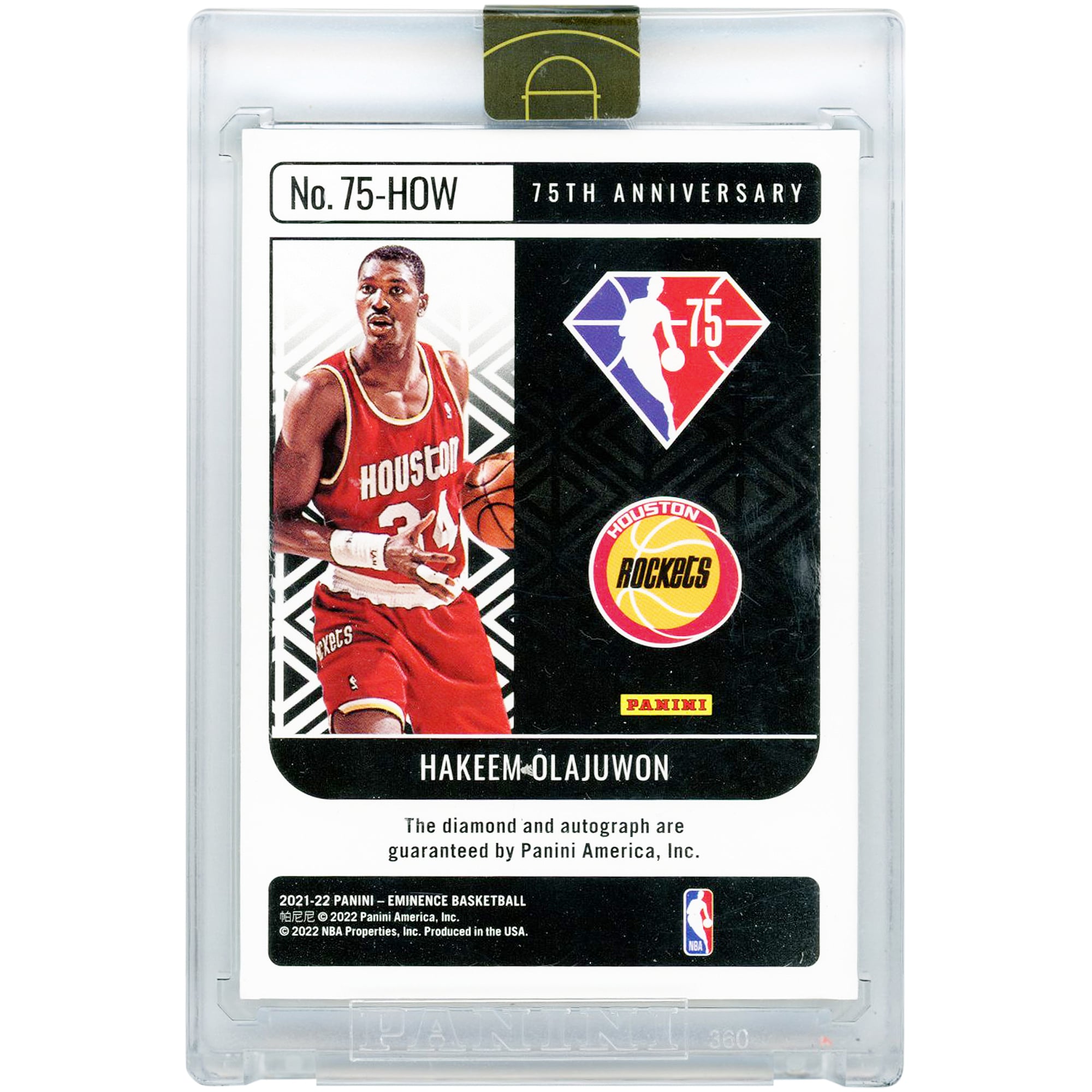 Hakeem Olajuwon NBA 2021-22 Panini Immaculate Collection Shadowbox 