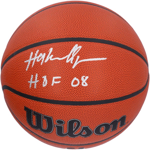 Hakeem Olajuwon Houston Rockets Autographed Fanatics Authentic Wilson Authentic Series Indoor/Outdoor Basketball with "HOF 08" Inscription