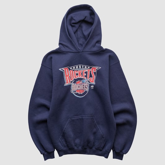 Houston Rockets Logo 7 90s Hooded Pullover Sweatshirt - Navy - XXS by Fanatics Real Vintage