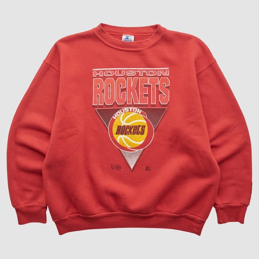 Houston Rockets Starter 90s Pullover Sweatshirt - Red - Yth L by Fanatics Real Vintage