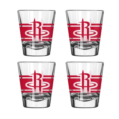 Houston Rockets Logo Brands Four-Piece Stripe Shot Glass Set