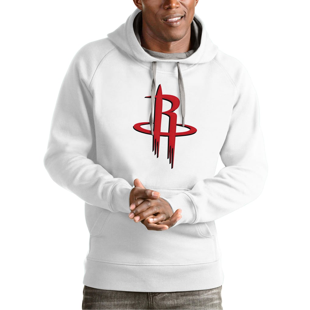 Houston Rockets Antigua Team Logo Victory Pullover Hoodie - White