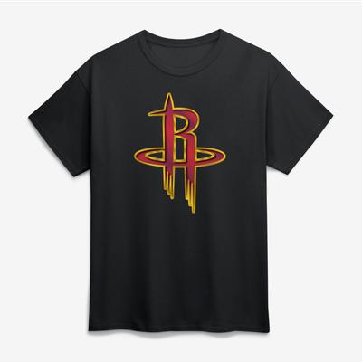 Houston Rockets Big & Tall Metallic Mascot T-Shirt - Black