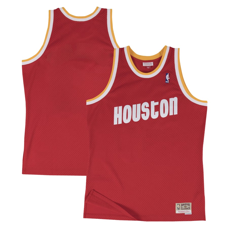 Old Rockets Jerseys Men's Houston Rockets Mitchell & Ness Red 1996-97 Hardwood Classics ...