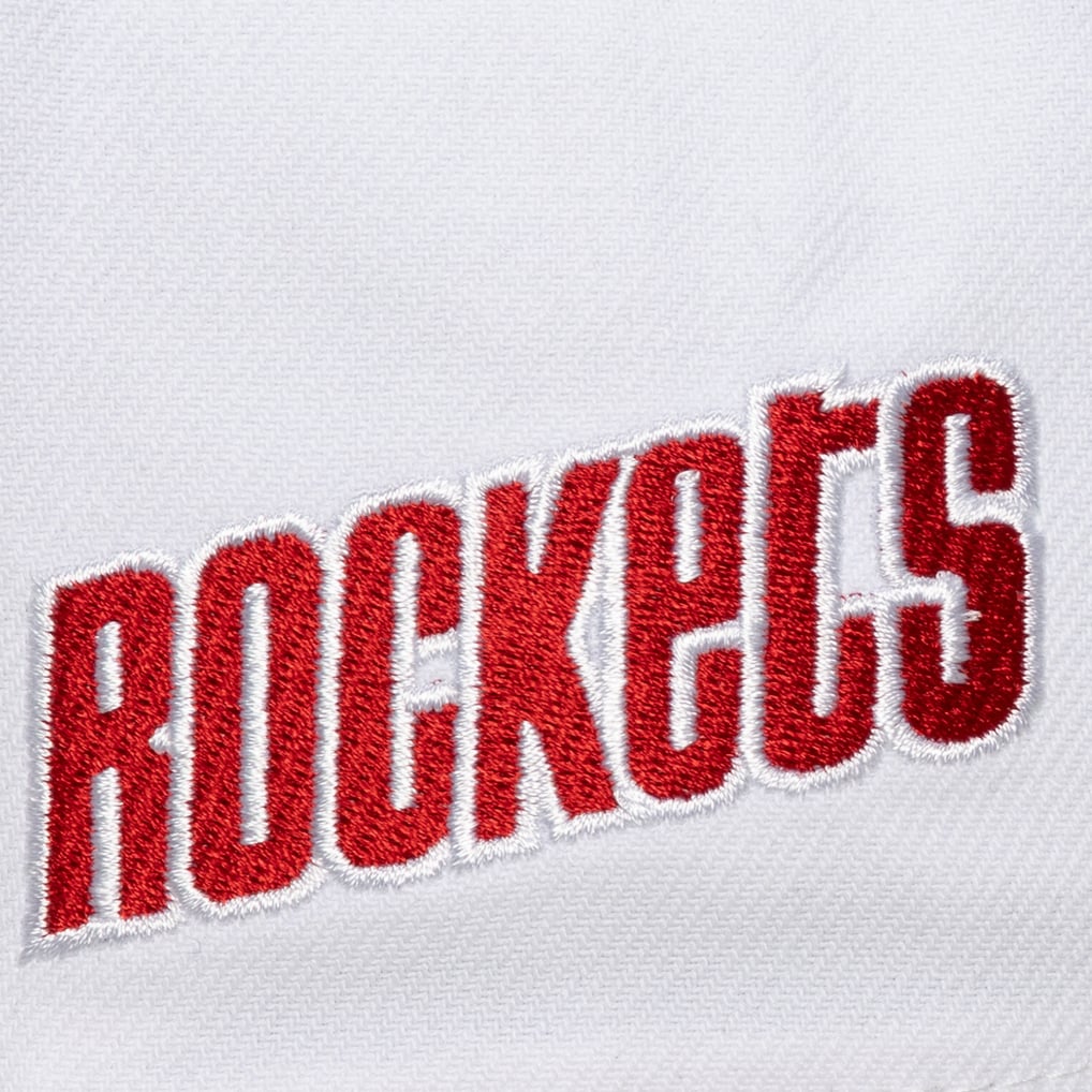 Men's Houston Rockets Mitchell & Ness White Ghosted Pro Adjustable Hat
