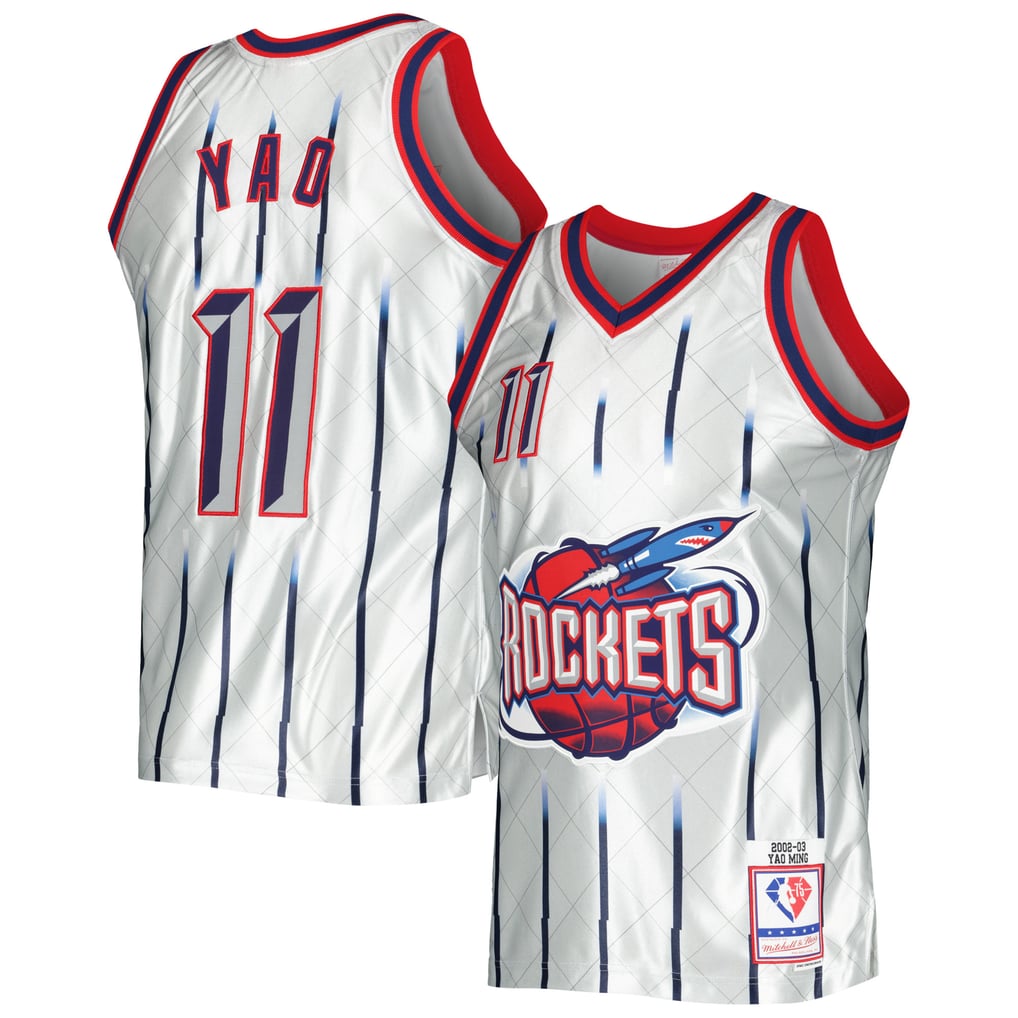 Men's Houston Rockets Yao Ming Mitchell & Ness Platinum 2002/03 ...
