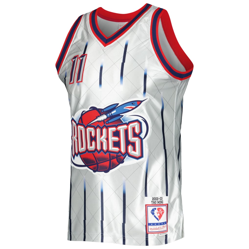 Men's Houston Rockets Yao Ming Mitchell & Ness Platinum 2002/03 ...