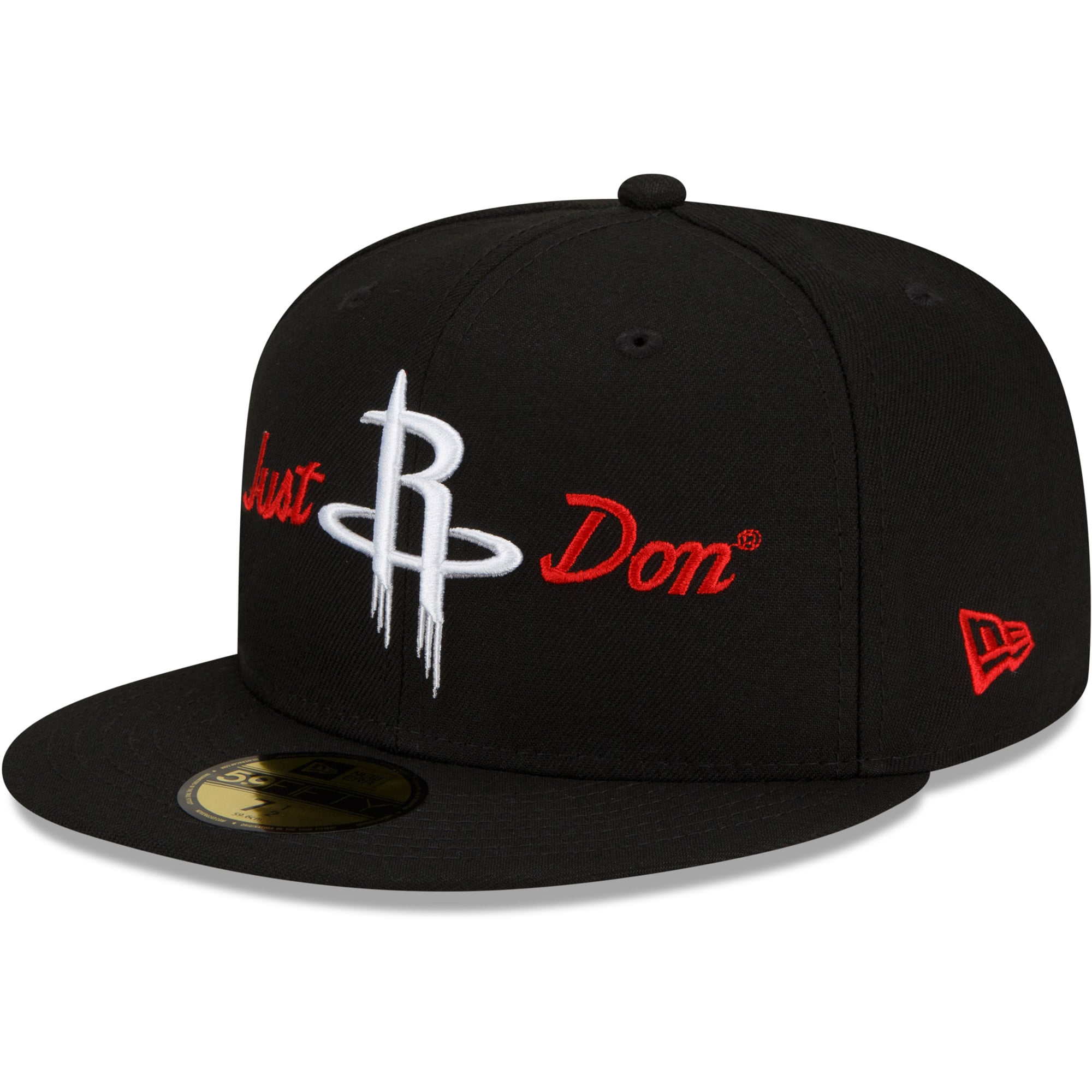 Houston Rockets Spaceman Fitted Men's Houston Rockets New Era x Just Don Black 59FIFTY Fitted Hat