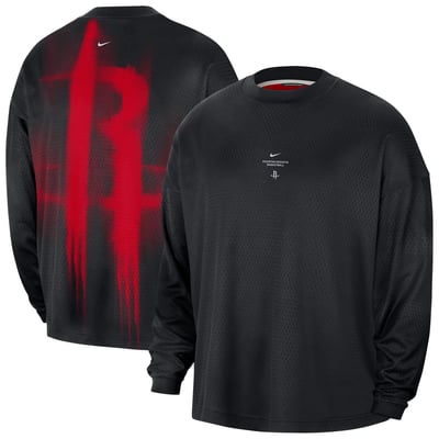 Houston Rockets Nike 2026 Standard Issue Pre-Game Performance Long Sleeve T-Shirt - Black