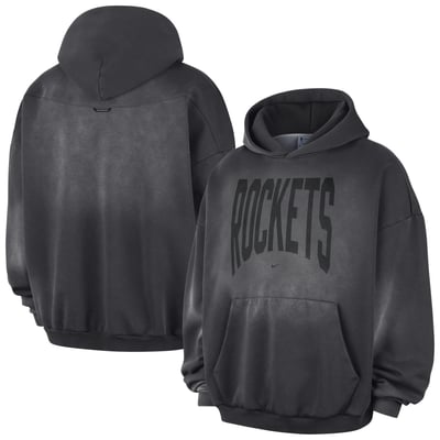 Houston Rockets Nike 2026 Standard Issue Travel Washed Fleece Pullover Hoodie - Charcoal