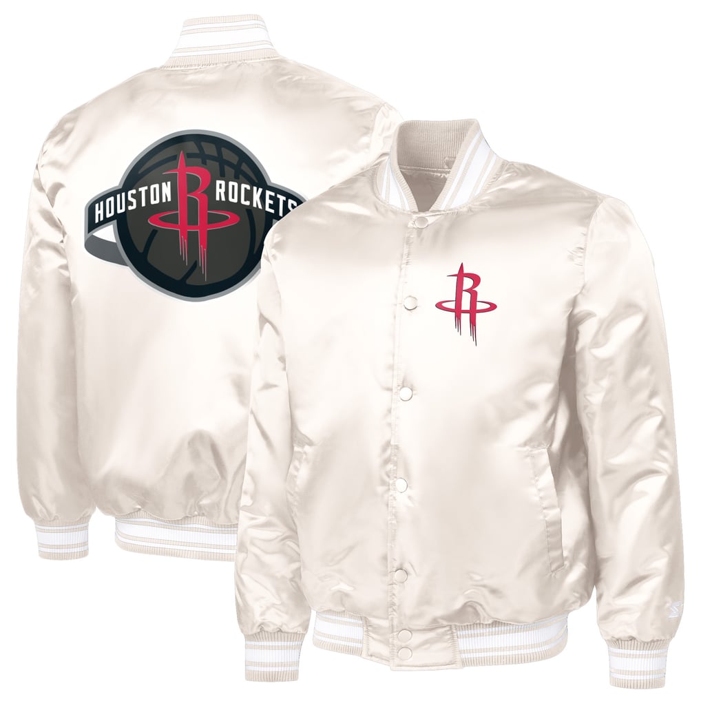 Houston Rockets Starter Double Team Satin Varsity Full-Snap Jacket - Cream