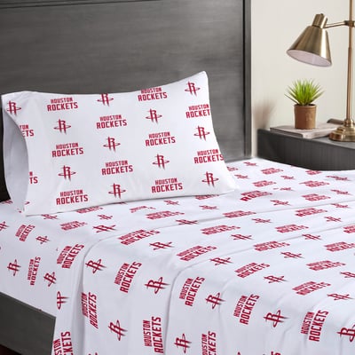 Houston Rockets Pegasus Three-Piece Twin Sheet Set