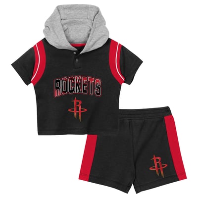Houston Rockets Outerstuff Toddler Get Back Short Sleeve Hoodie & Shorts Two-Pack Set - Black