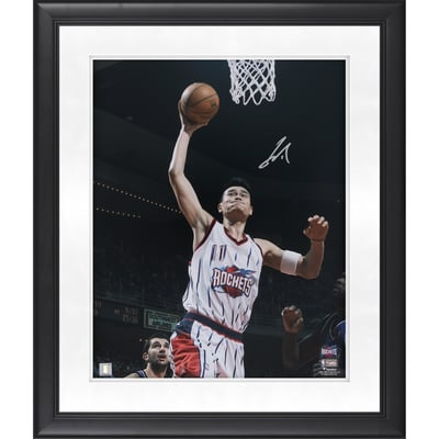 Yao Ming Houston Rockets Autographed Fanatics Authentic Framed 16" x 20" Dunk vs. Sacramento Kings Photograph 