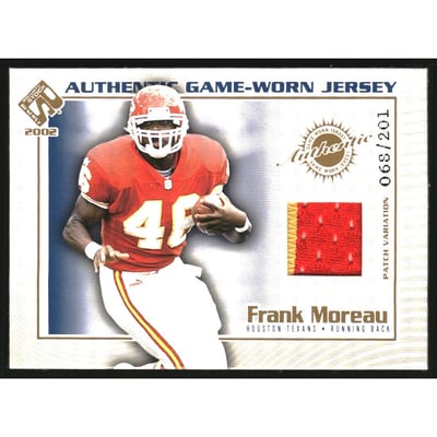 2002 Private Stock Game Worn Jerseys Patches #56 Frank Moreau/201