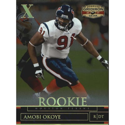 2007 Donruss Gridiron Gear Gold Holofoil X's #108 Amobi Okoye