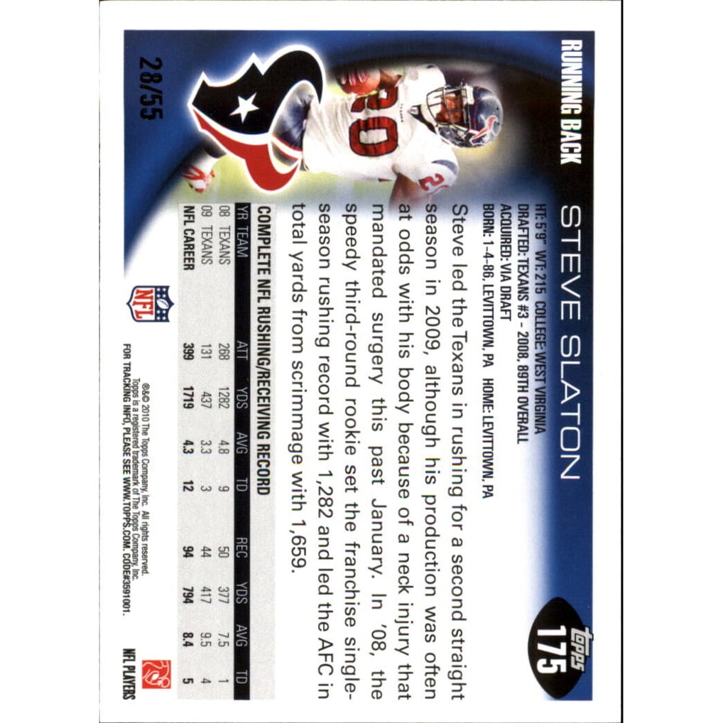 2010 Topps Black #175 Steve Slaton