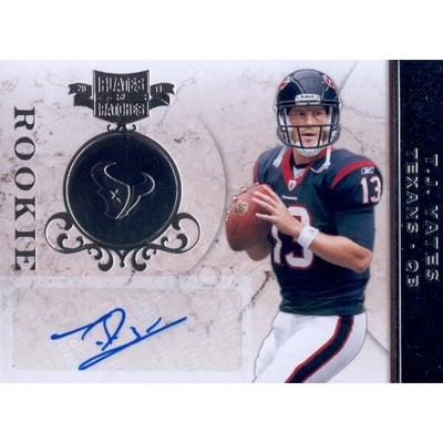 2011 Panini Plates and Patches Signatures Silver #176 T.J. Yates/100