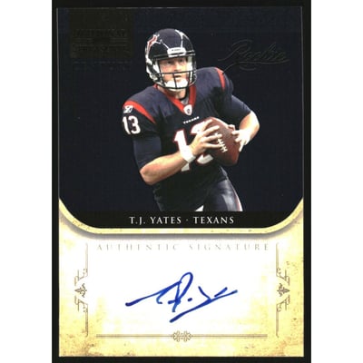 2011 Playoff National Treasures Century Black Signature #288 T.J. Yates/25