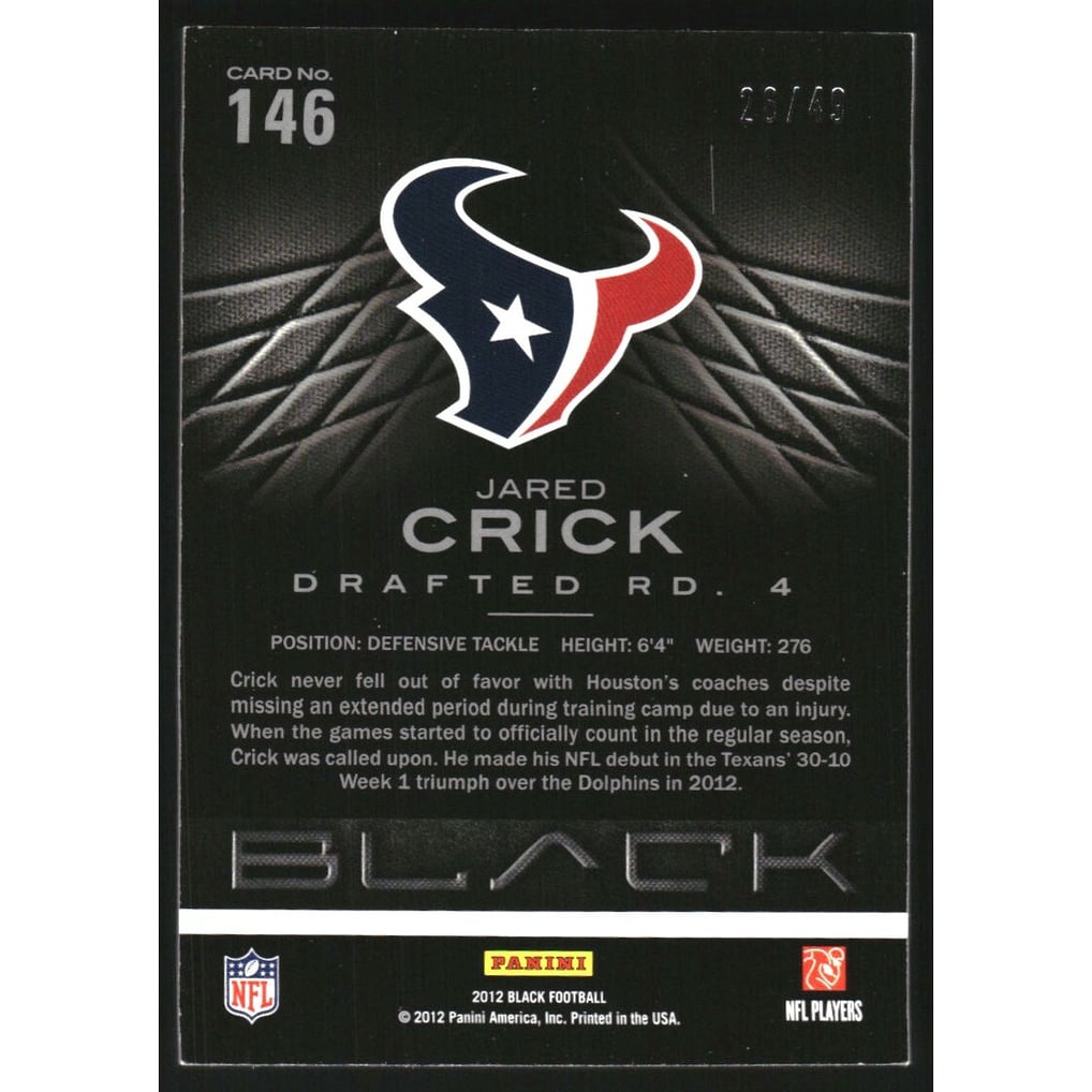 2012 Panini Black Gold #146 Jared Crick