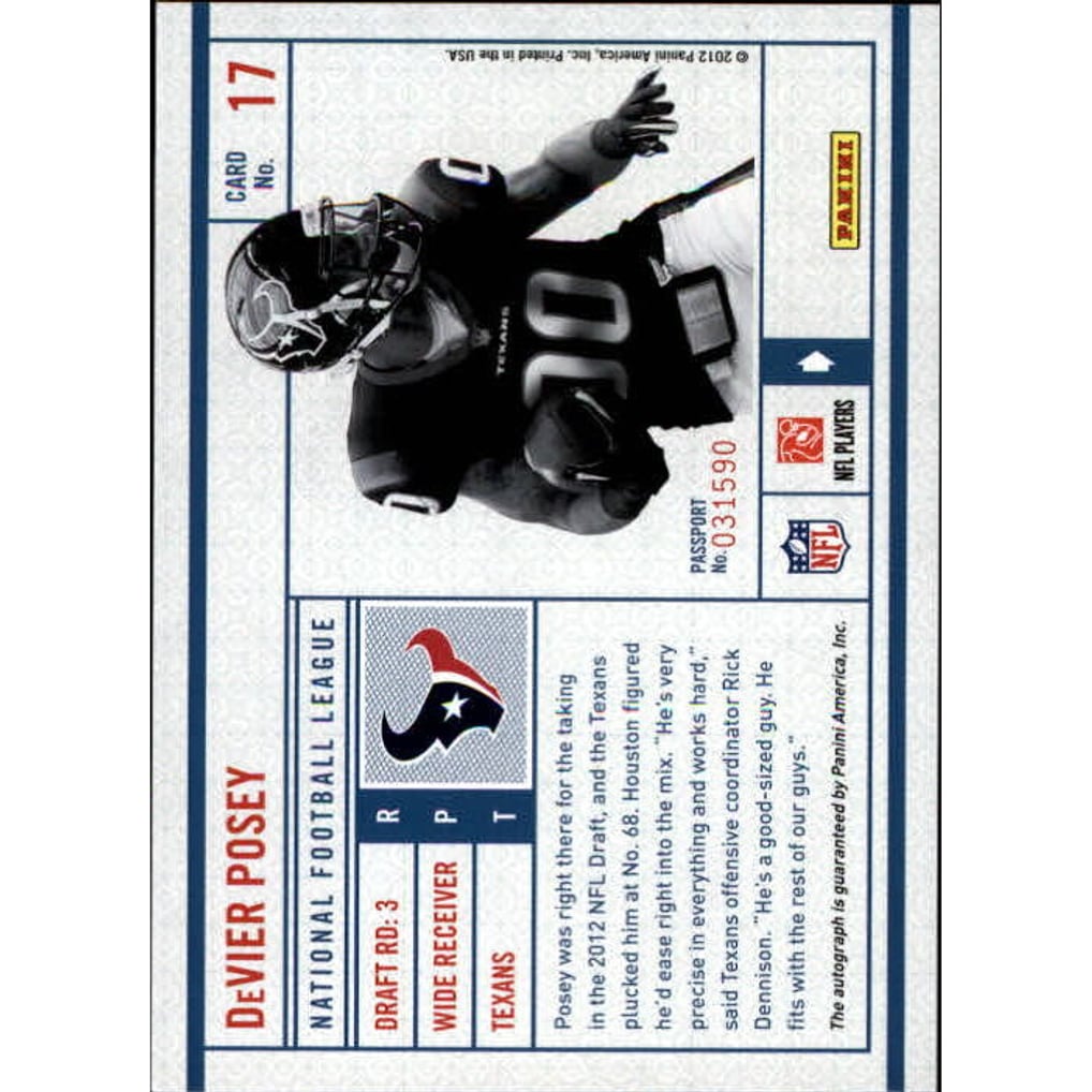 2012 Prestige NFL Passport Autographs #17 DeVier Posey