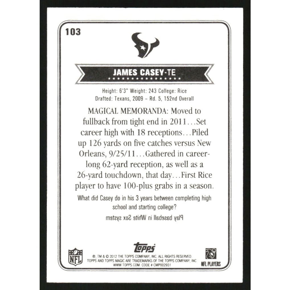 2012 Topps Magic Autographs #103 James Casey