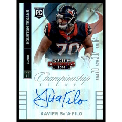 2014 Panini Contenders Championship Ticket #186B Xavier Su'A-Filo AU