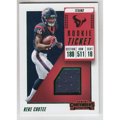 2018 Panini Contenders Rookie Ticket Swatches #28 Keke Coutee