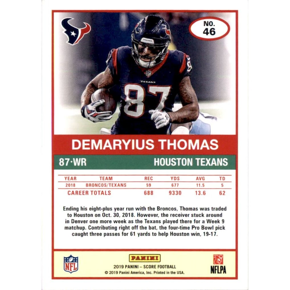 2019 Score Red Zone #46 Demaryius Thomas