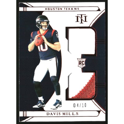 2021 Panini National Treasures Rookie Dual Materials Jersey Number Red #22 Davis Mills/10