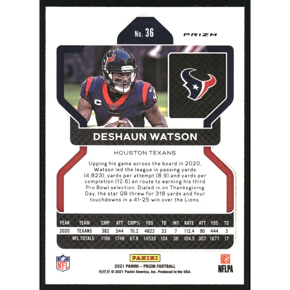 2021 Panini Prizm Prizms Orange Disco #36 Deshaun Watson