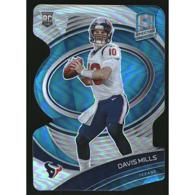 2021 Panini Spectra Neon Blue Die Cut #158 Davis Mills