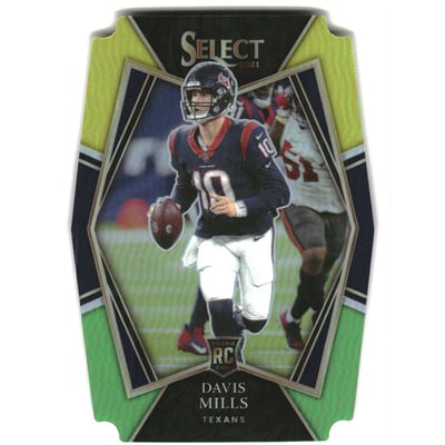 2021 Select Prizm Green and Yellow Die Cut #165 Davis Mills