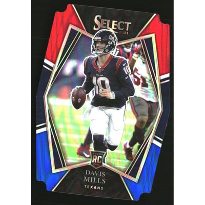 2021 Select Prizm Red and Blue Die Cut #165 Davis Mills