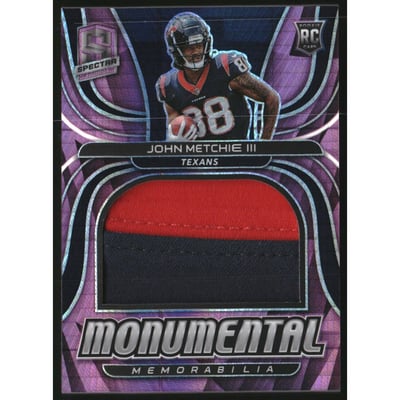 2022 Panini Spectra Monumental Memorabilia Neon Pink #17 John Metchie III
