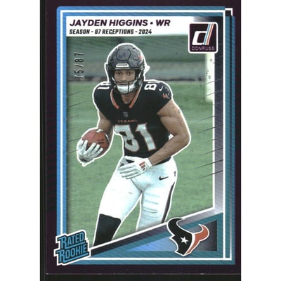 2025 Donruss Season Stat Line #334 Jayden Higgins/87 RR