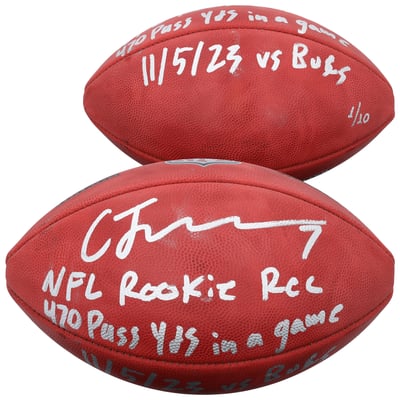 C.J. Stroud Houston Texans Autographed Fanatics Authentic Duke Full Color Football with Multiple Inscriptions - Limited Edition #1/10