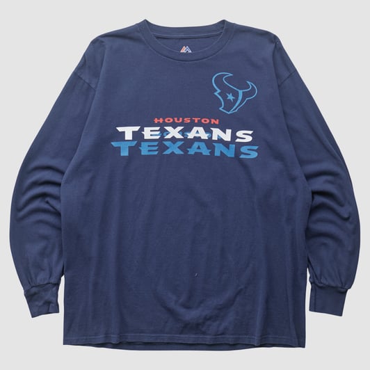 Houston Texans Majestic 2010s Long Sleeve T-shirt - Navy - XL by Fanatics Real Vintage