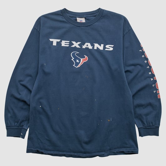 Houston Texans NFL 2000s Long Sleeve T-shirt - Navy - S by Fanatics Real Vintage