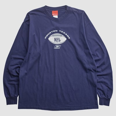 Houston Texans Reebok 2000s Long Sleeve T-shirt - Navy - XL by Fanatics Real Vintage