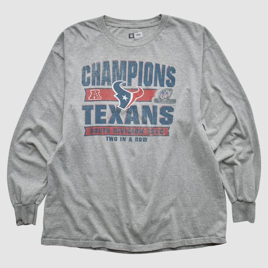 Houston Texans Team Edition Apparel 2012 Long Sleeve T-shirt - Heather Gray - L by Fanatics Real Vintage
