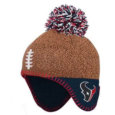 Houston Texans Outerstuff Infant Football Head Knit Hat with Pom - Brown