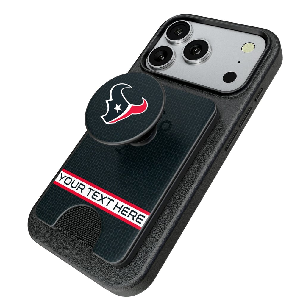 Houston Texans Keyscaper Personalized Endzone Solid PopSockets Magnetic Wallet