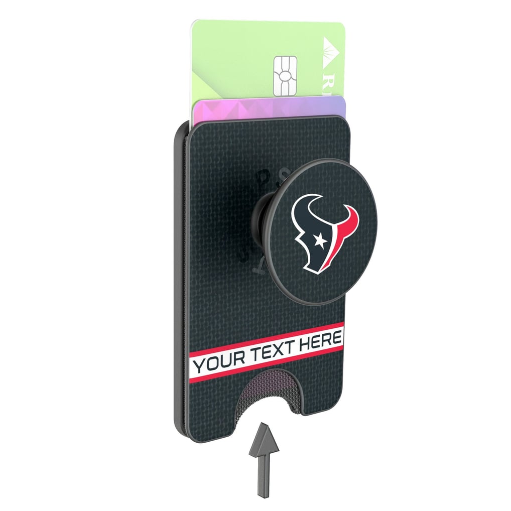 Houston Texans Keyscaper Personalized Endzone Solid PopSockets Magnetic Wallet