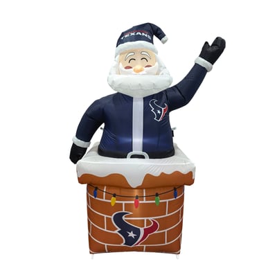 Houston Texans Logo Brands Santa in Chimney Yard Inflatable