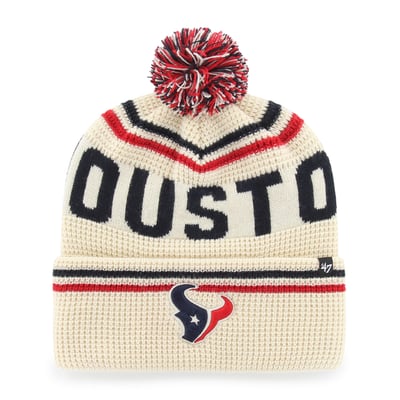  Houston Texans '47 Quattrle Cuffed Knit Hat with Pom - Natural