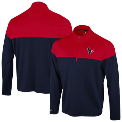 Houston Texans Antigua Hinder Quarter-Zip Pullover - Navy/Red