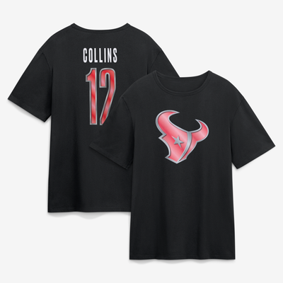 Houston Texans  Forged Mascot Name & Number T-Shirt - Black